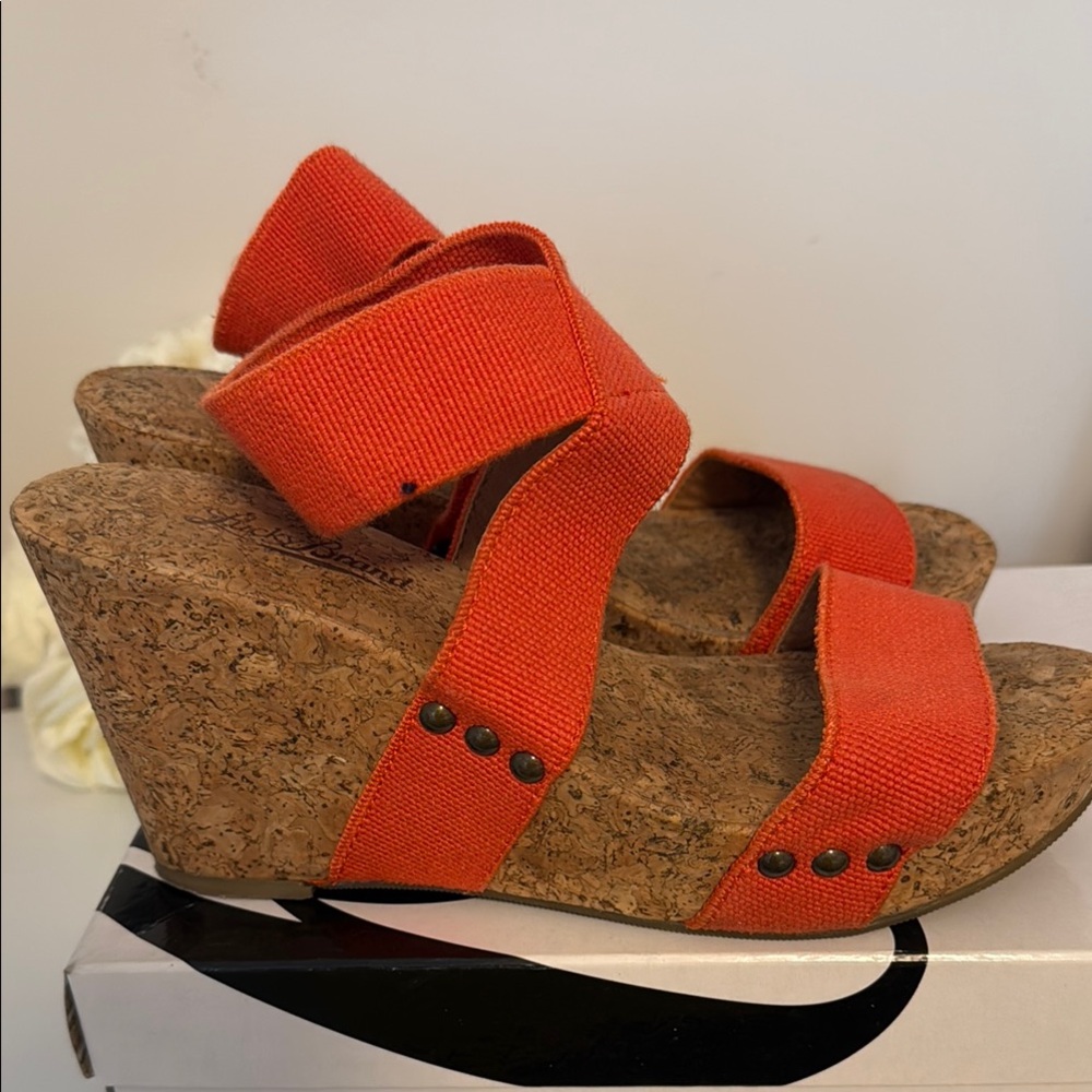 Orange Wedge Sandals